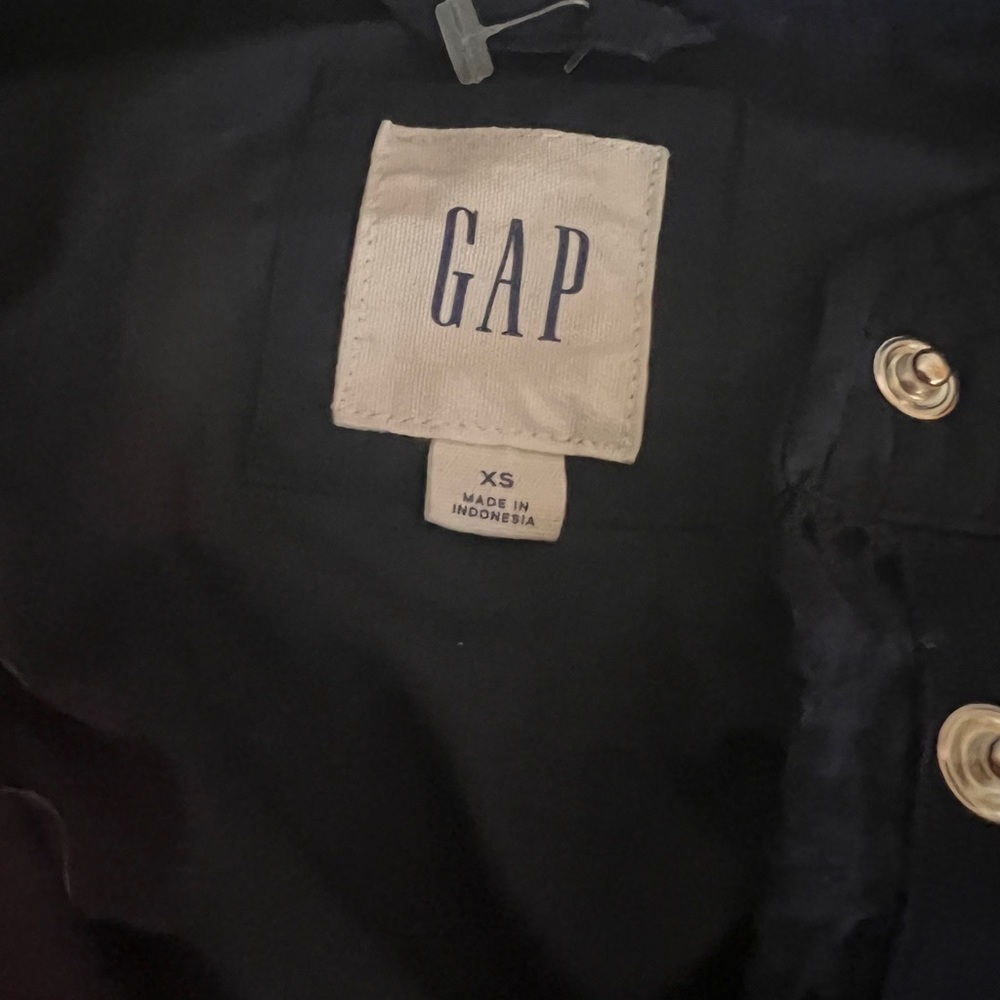 GAP Women’s XS Navy Blue Eyelet Lace Jacket Drawstring Waist Utility - Picture 3 of 9